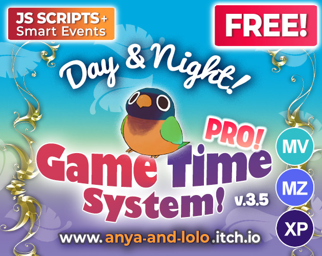 RPG Maker Day & Night Cycle Pro upgrade banner for free extras and advanced features