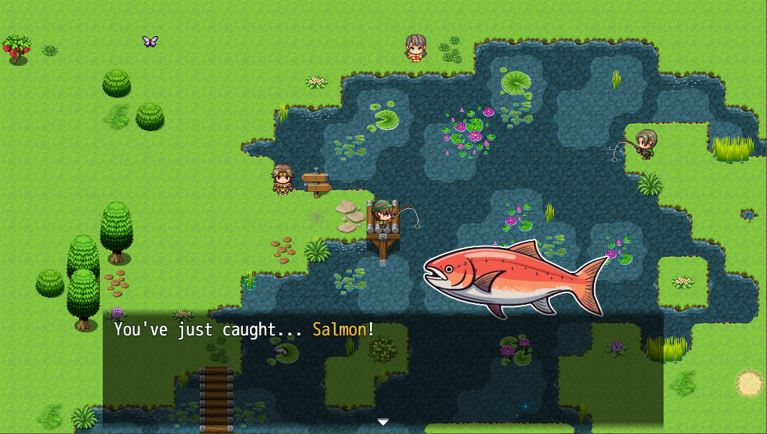 RPG Maker event commands for a successful catch outcome, part 2.