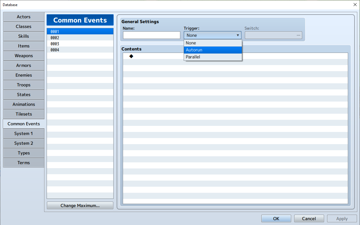 RPG Maker event editor creating the Guard Girl NPC with a guard sprite.